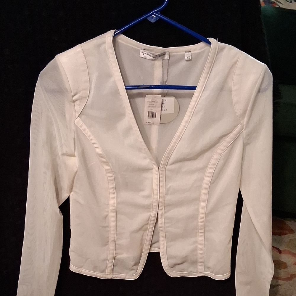 Patrizia Luca White Tailored V-Neck Blazer